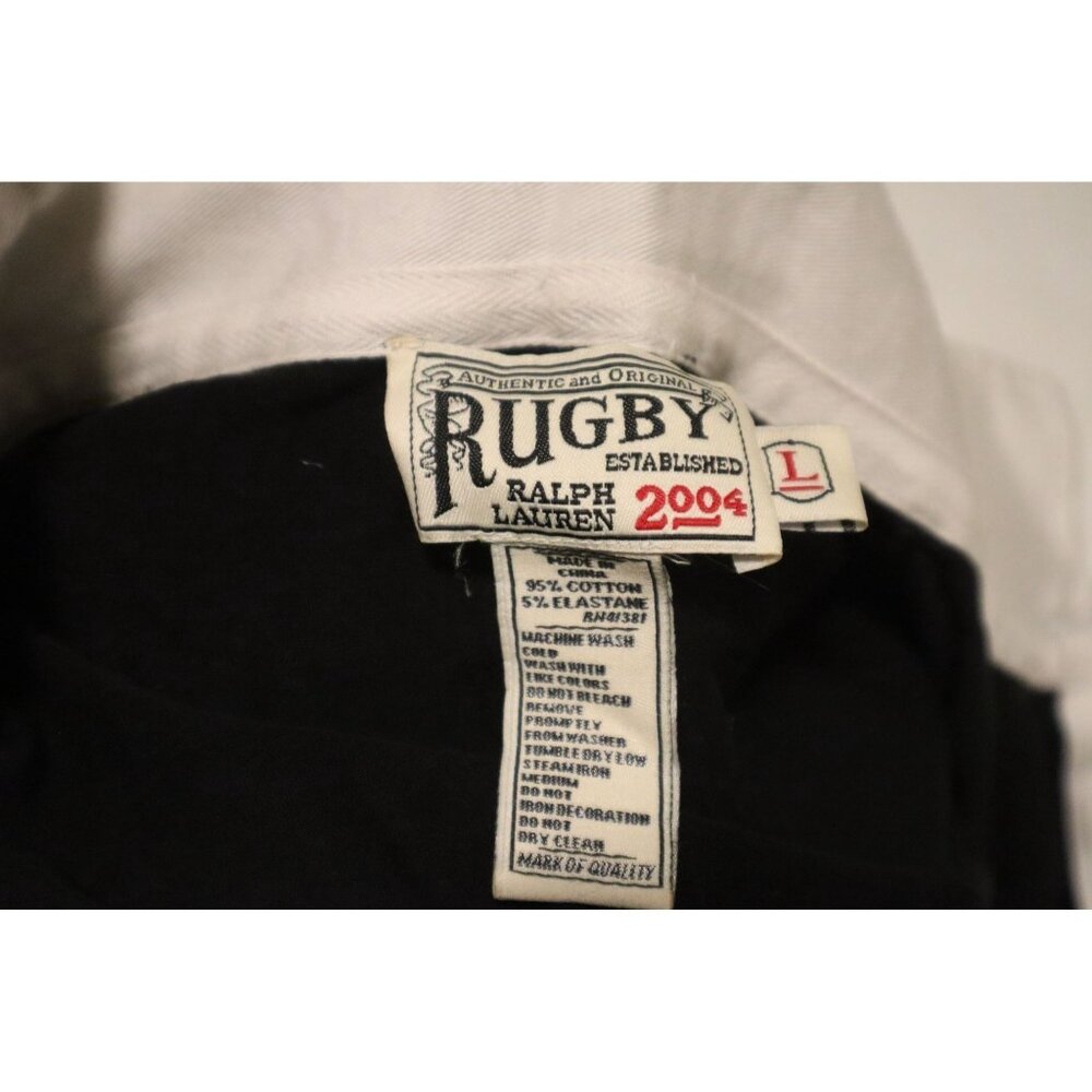 Vintage Ralph Lauren Rugby Black Pullover Henley Skull Crossbones Button-Up L - Picture 2 of 10